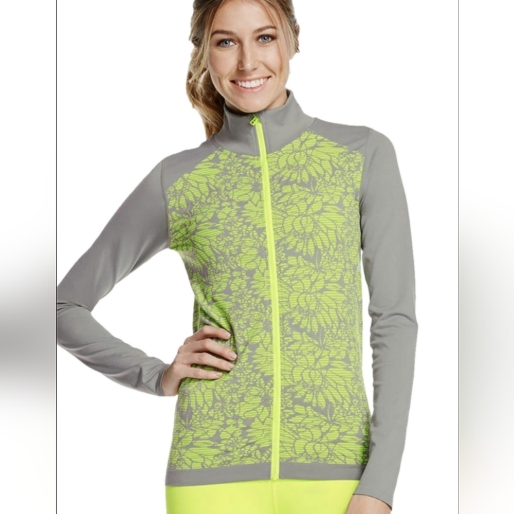Fabletics Nanette Seamless Jacket green grey medium @D